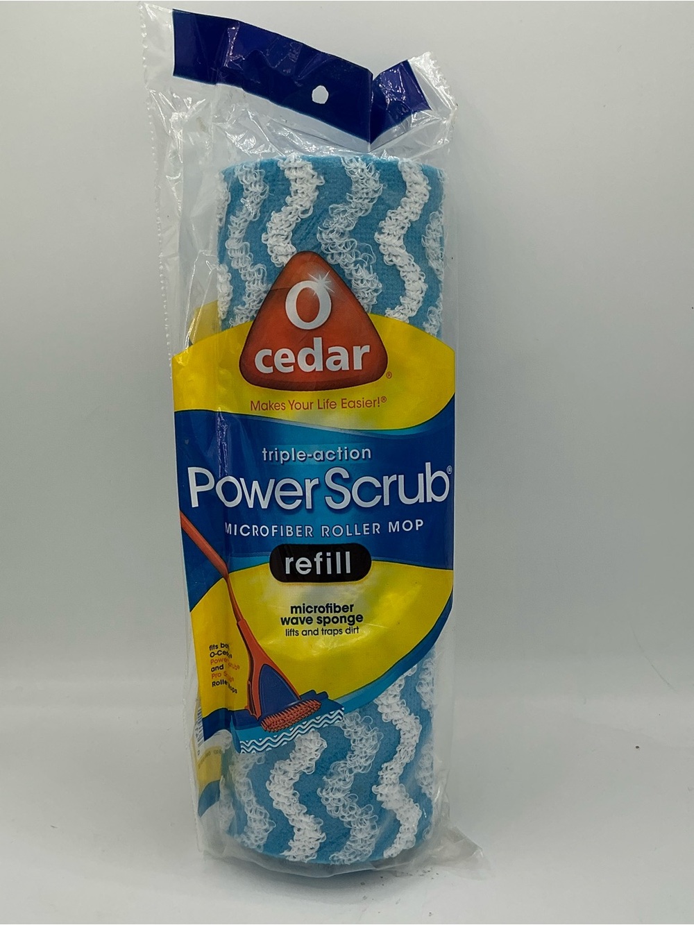 O Cedar Roller Mop Refill Microfiber Wave Sponge Fits Power Scrub Roller Mop NEW